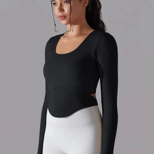 Långärmad fitness-crop top – ultimate-legging