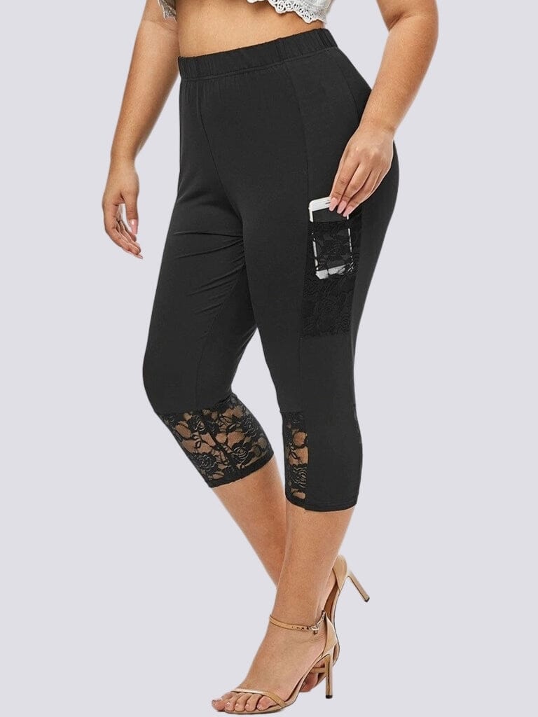 Korta leggings i stora storlekar (ficka)
