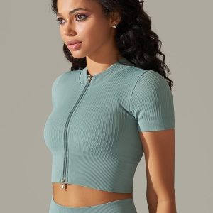 Sport-T-shirt med dragkedja och korta ärmar – ultimate-legging