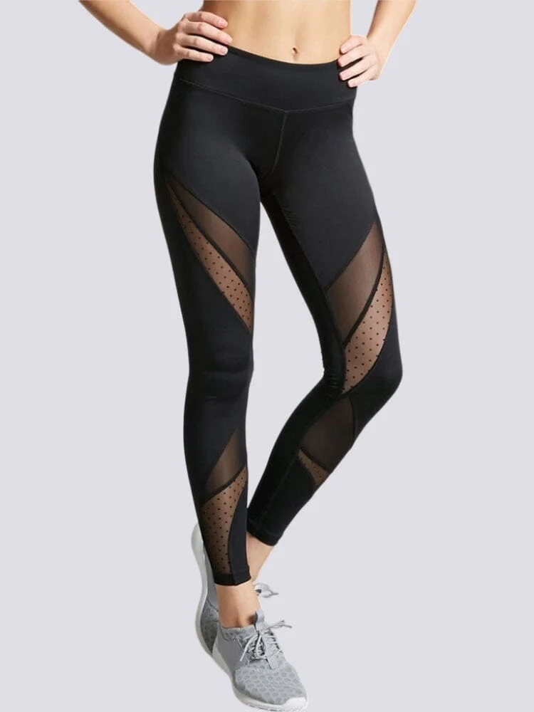 Transparenta leggings i finstickat - Bild 2